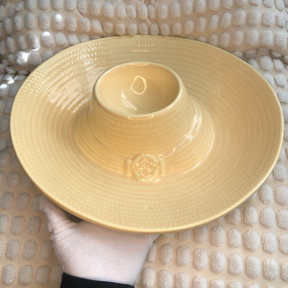 Vintage Treasure Craft Pottery USA Sombrero Hat Chip Salsa Serving Platter Guac